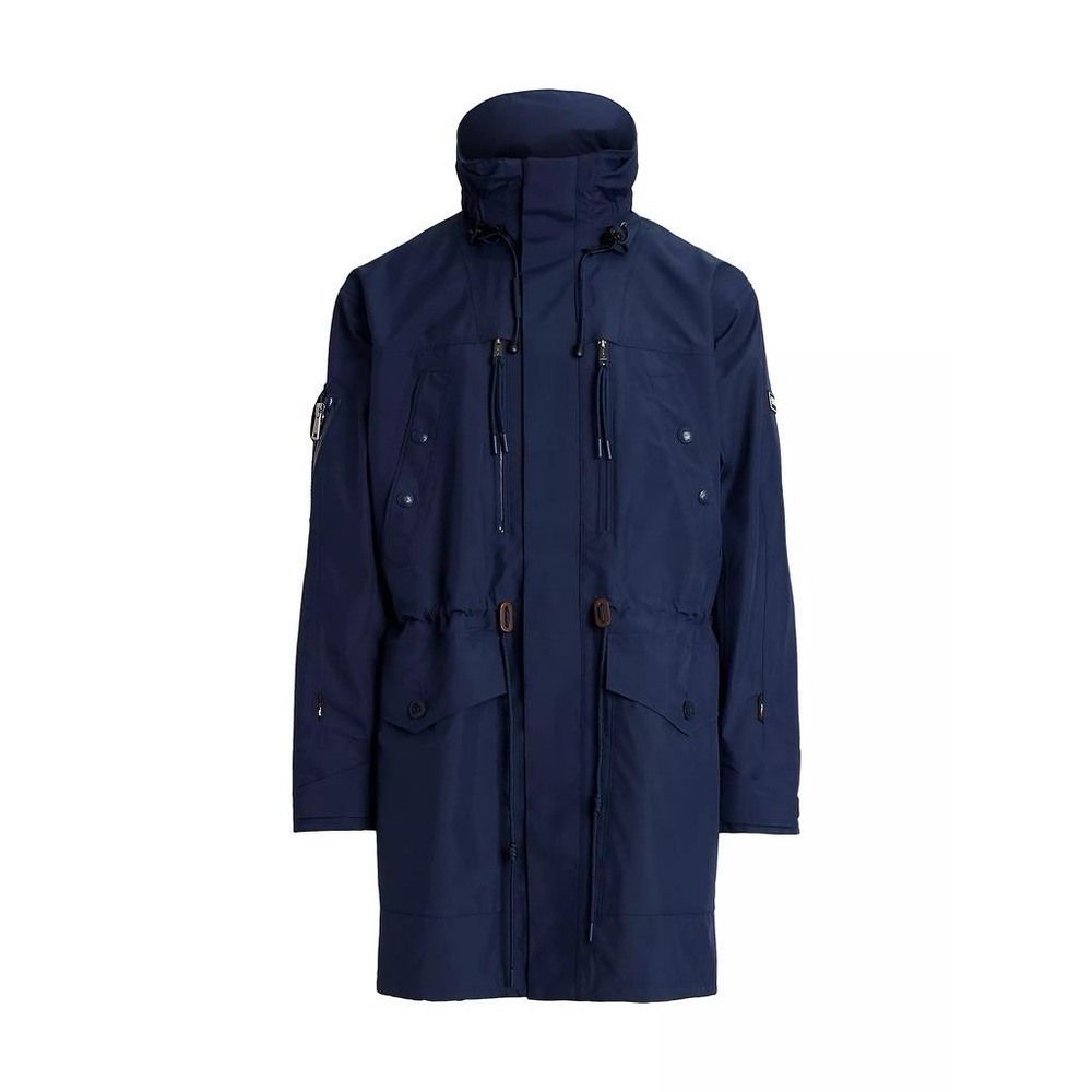 RLX Ralph Lauren Hood Marsh Coat Men M Tech Taffeta Parka Water-Repell $995 Navy